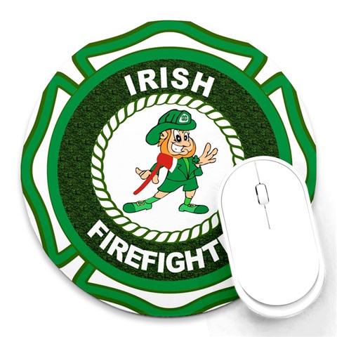 Irish Firefighter Round Mousepad from ArtsNow.com Front