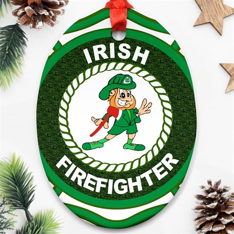 Irish Firefighter Ornament (Oval) from ArtsNow.com Front