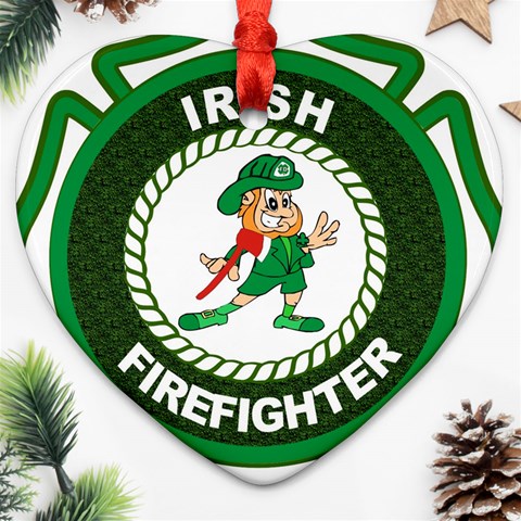 Irish Firefighter Ornament (Heart) from ArtsNow.com Front