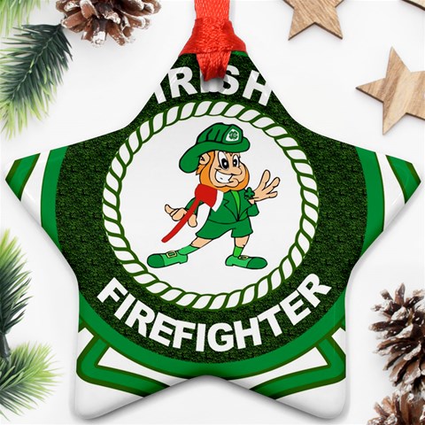 Irish Firefighter Ornament (Star) from ArtsNow.com Front