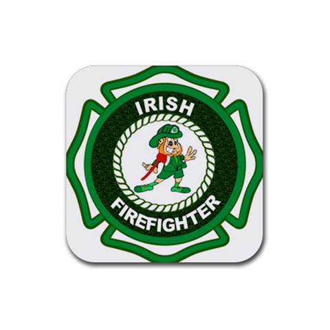 Irish Firefighter Rubber Coaster (Square) from ArtsNow.com Front