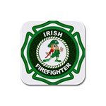 Irish Firefighter Rubber Square Coaster (4 pack)