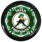 Irish Firefighter Wall Clock (Black)