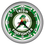 Irish Firefighter Wall Clock (Silver)