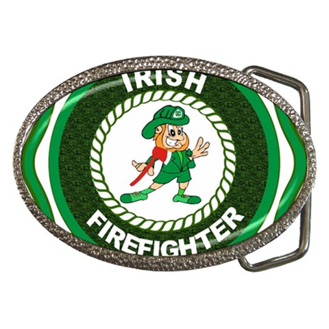 Irish Firefighter Belt Buckle from ArtsNow.com Front