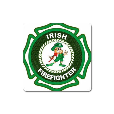 Irish Firefighter Magnet (Square) from ArtsNow.com Front