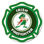 Irish Firefighter Magnet 5  (Round)