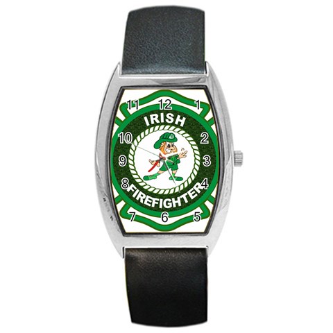 Irish Firefighter Barrel Style Metal Watch from ArtsNow.com Front