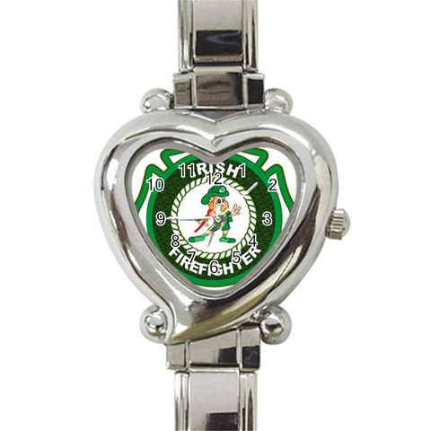 Irish Firefighter Heart Italian Charm Watch from ArtsNow.com Front