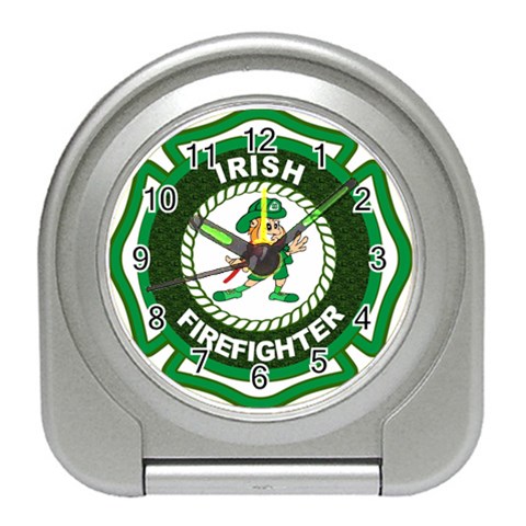 Irish Firefighter Travel Alarm Clock from ArtsNow.com Front