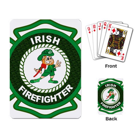 Irish Firefighter Playing Cards Single Design from ArtsNow.com Back