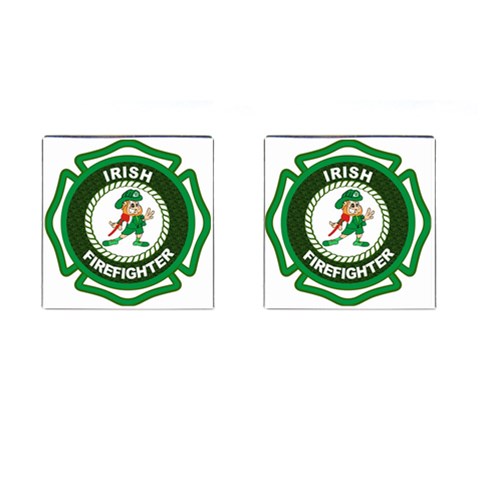 Irish Firefighter Cufflinks (Square) from ArtsNow.com Front(Pair)