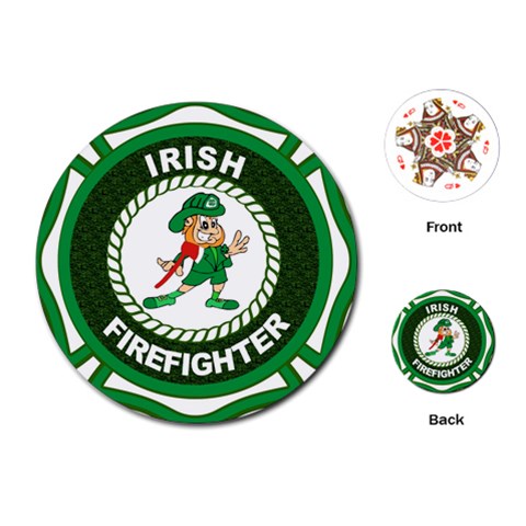 Irish Firefighter Playing Cards (Round) from ArtsNow.com Front