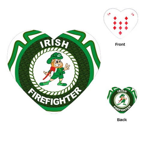 Irish Firefighter Playing Cards (Heart) from ArtsNow.com Front