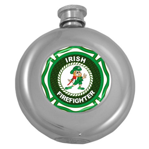 Irish Firefighter Hip Flask (5 oz) from ArtsNow.com Front