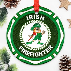 Irish Firefighter Round Ornament (Two Sides) from ArtsNow.com Front