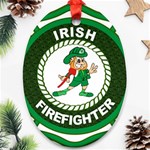 Irish Firefighter Oval Ornament (Two Sides)