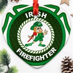 Irish Firefighter Heart Ornament (Two Sides)