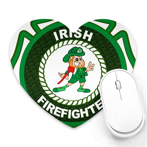 Irish Firefighter Heart Mousepad from ArtsNow.com Front