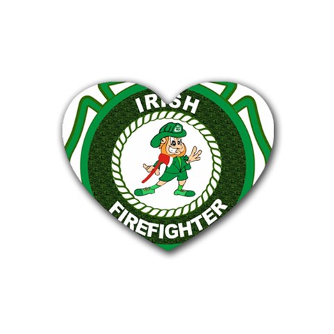 Irish Firefighter Rubber Coaster (Heart) from ArtsNow.com Front