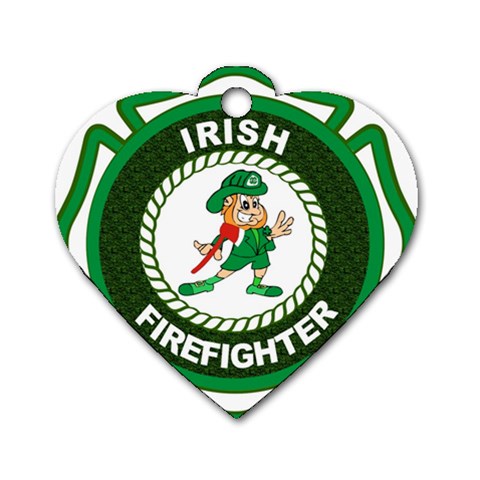 Irish Firefighter Dog Tag Heart (One Side) from ArtsNow.com Front