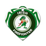 Irish Firefighter Dog Tag Heart (One Side)