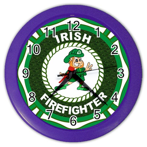 Irish Firefighter Color Wall Clock from ArtsNow.com Front