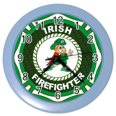 Irish Firefighter Color Wall Clock from ArtsNow.com Front