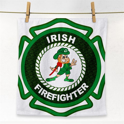 Irish Firefighter Face Towel from ArtsNow.com Front