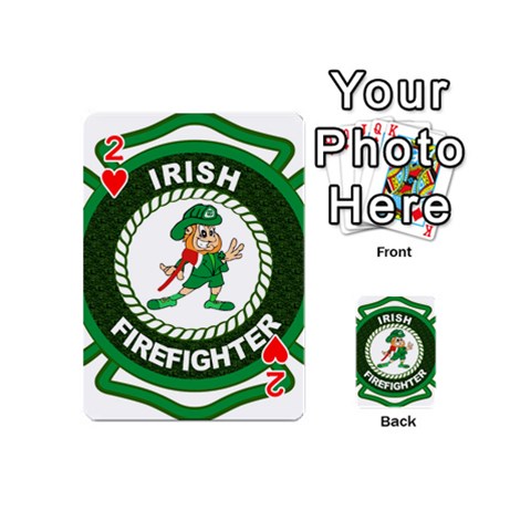 Irish Firefighter Playing Cards 54 (Mini) from ArtsNow.com Front - Heart2