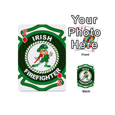 Irish Firefighter Playing Cards 54 (Mini) from ArtsNow.com Front - Diamond2