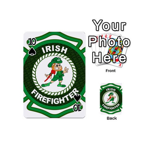 Irish Firefighter Playing Cards 54 (Mini) from ArtsNow.com Front - Spade10