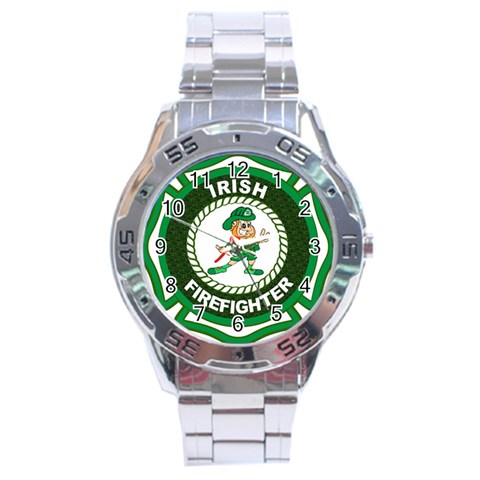 Irish Firefighter Stainless Steel Analogue Watch from ArtsNow.com Front