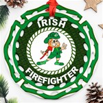 Irish Firefighter Round Filigree Ornament (Two Sides)