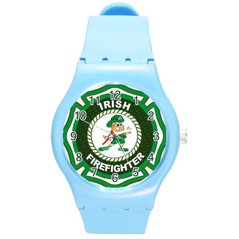 Irish Firefighter Round Plastic Sport Watch (M) from ArtsNow.com Front