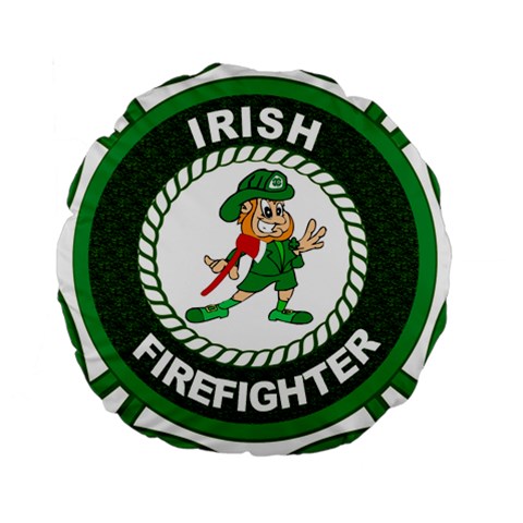 Irish Firefighter Standard 15  Premium Round Cushion  from ArtsNow.com Front