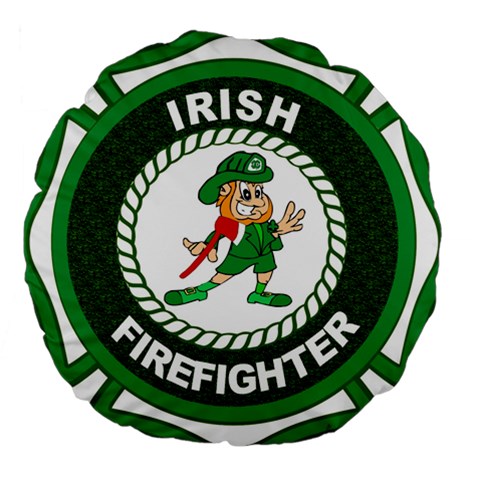 Irish Firefighter Large 18  Premium Round Cushion  from ArtsNow.com Front