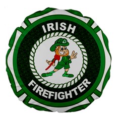 Irish Firefighter Large 18  Premium Round Cushion  from ArtsNow.com Front