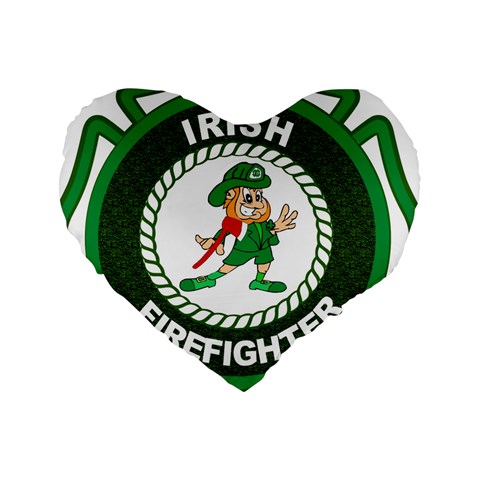 Irish Firefighter Standard 16  Premium Heart Shape Cushion  from ArtsNow.com Front