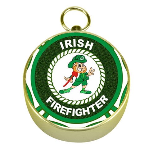 Irish Firefighter Gold Compass from ArtsNow.com Front