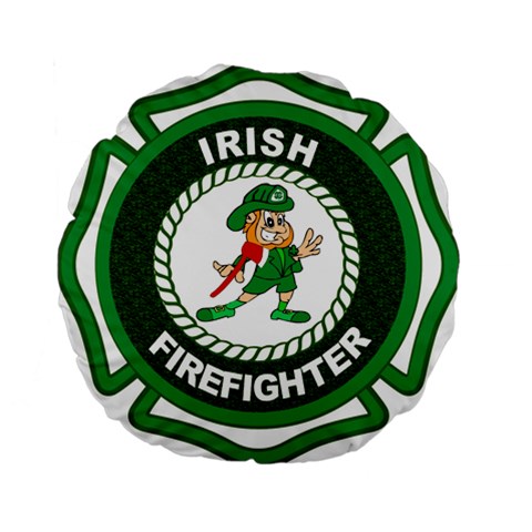 Irish Firefighter Standard 15  Premium Flano Round Cushion  from ArtsNow.com Front