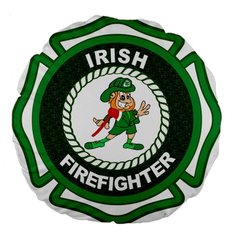 Irish Firefighter Large 18  Premium Flano Round Cushion  from ArtsNow.com Front