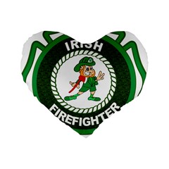 Irish Firefighter Standard 16  Premium Flano Heart Shape Cushion  from ArtsNow.com Front