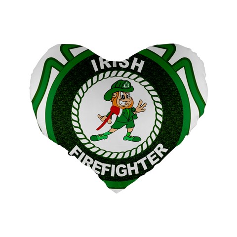 Irish Firefighter Standard 16  Premium Flano Heart Shape Cushion  from ArtsNow.com Back