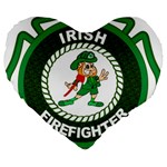 Irish Firefighter Large 19  Premium Flano Heart Shape Cushion