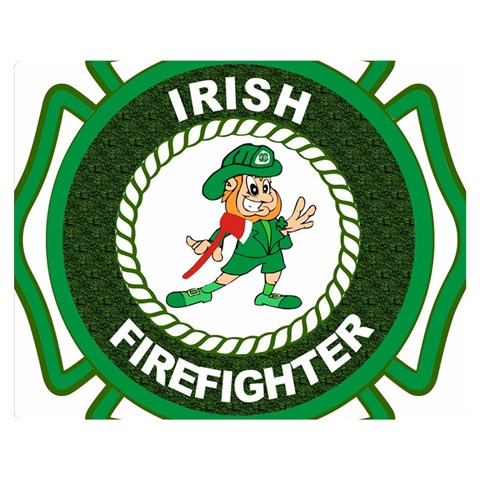 Irish Firefighter Double Sided Flano Blanket (Medium) from ArtsNow.com 60 x50  Blanket Back