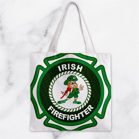 Irish Firefighter Zipper Grocery Tote Bag from ArtsNow.com Back