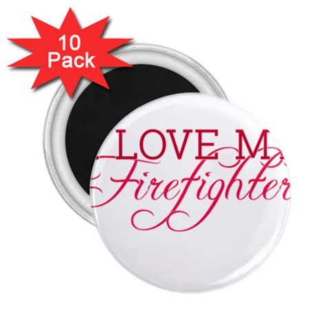 I Love My Firefighter 2.25  Magnet (10 pack) from ArtsNow.com Front