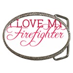 I Love My Firefighter Belt Buckle