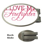 I Love My Firefighter Money Clip (Oval)